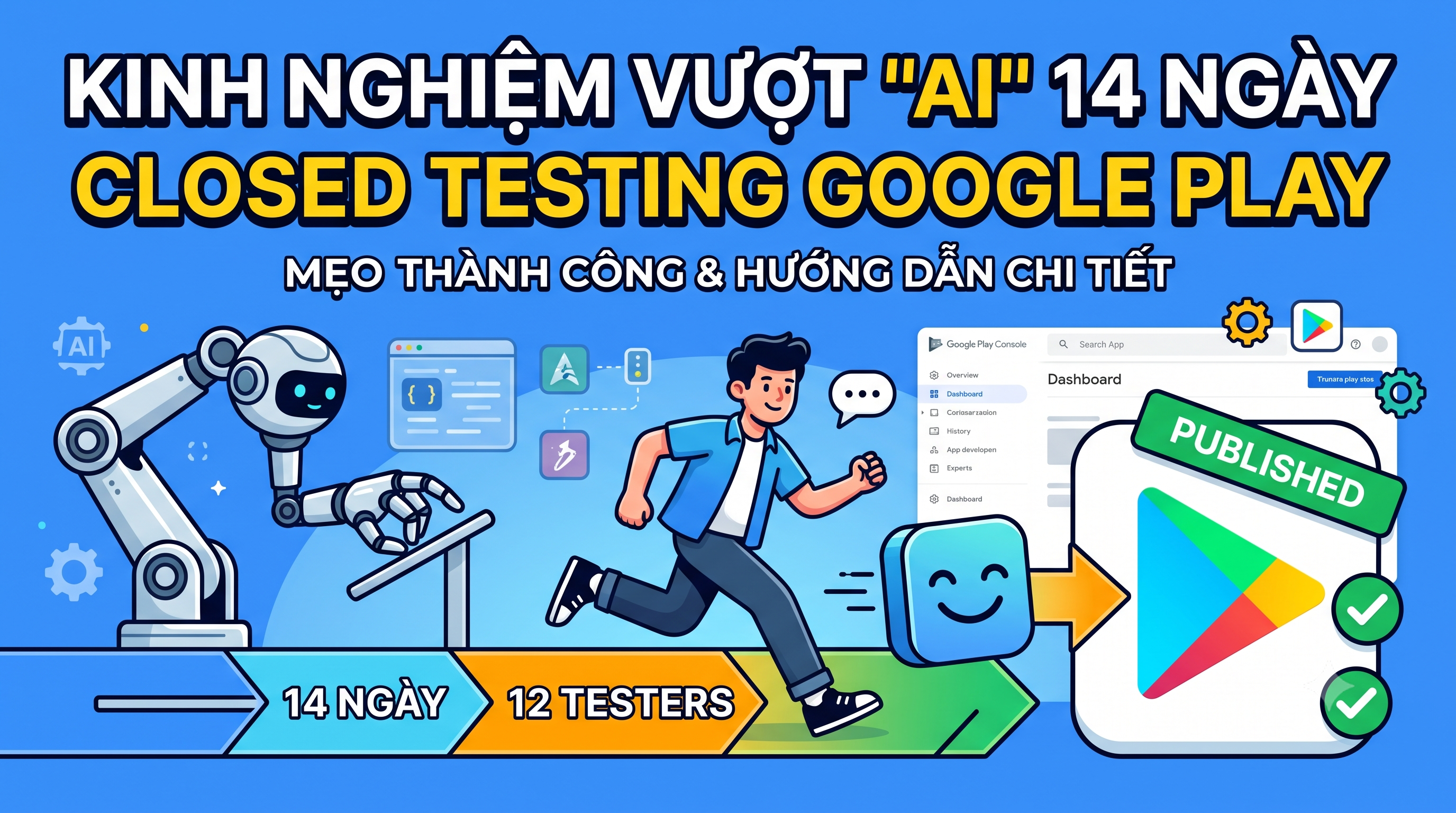 Kinh nghiệm vượt ải 14 ngày Closed Testing trên Google Play Console